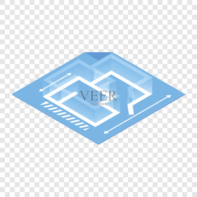2.5D建筑设计图等距3D图标图标素材
