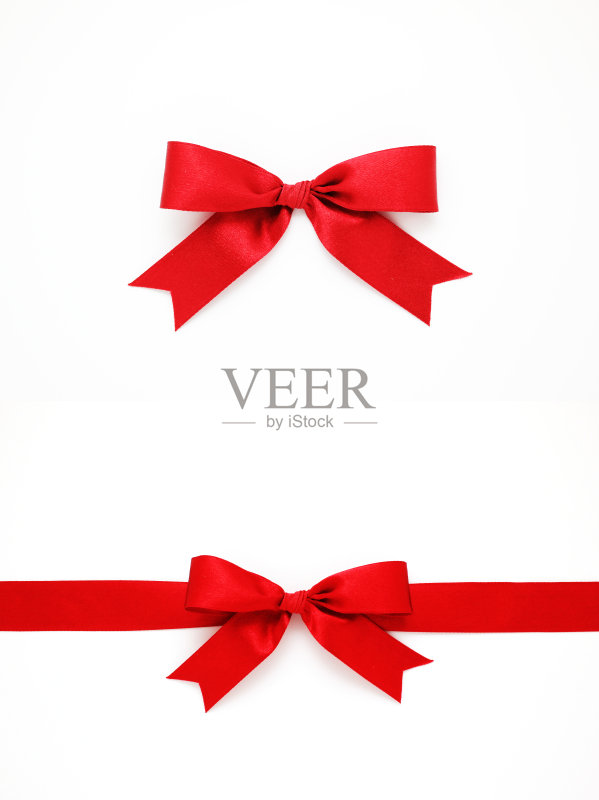 红色蝴蝶结和丝带正版图片素材