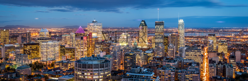 黄昏时分的蒙特利尔全景正版图片素材