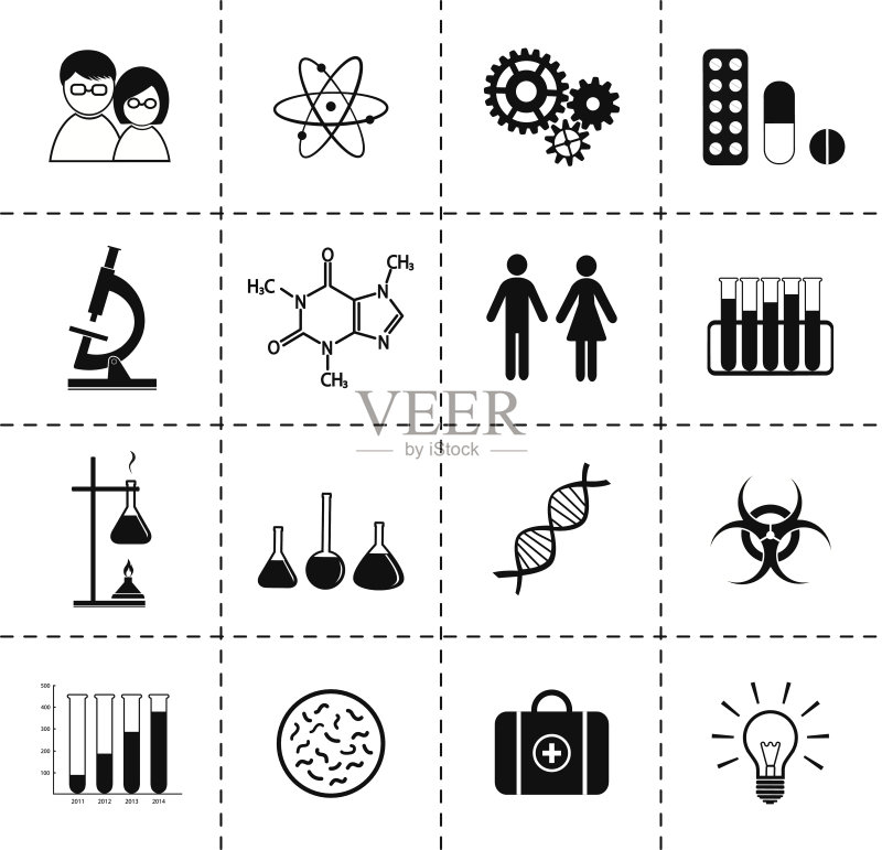 科学图标集图标素材
