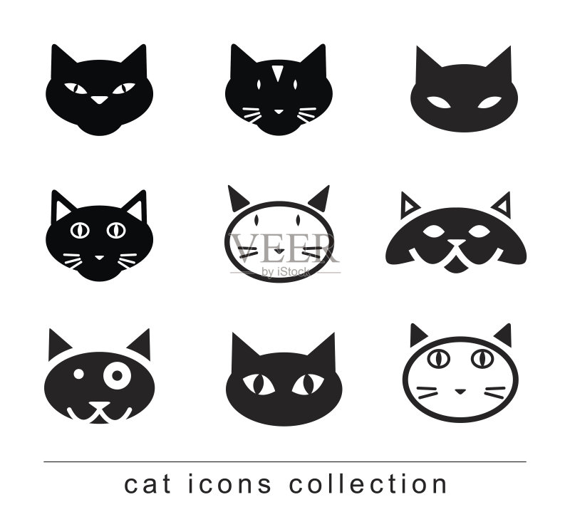 猫咪图标合集插画图标素材