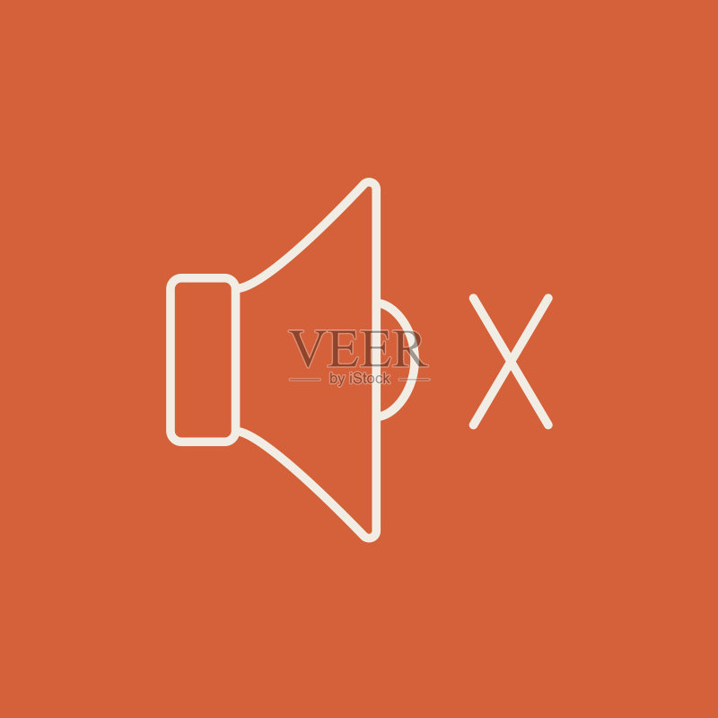 静音扬声器线性图标图标素材