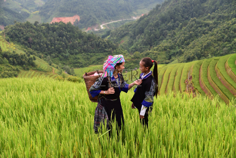农夫把篮子扛在肩上正版图片素材