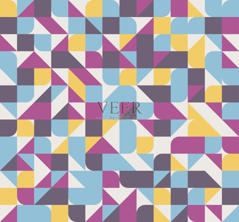 无缝抽象几何图案正版插画素材