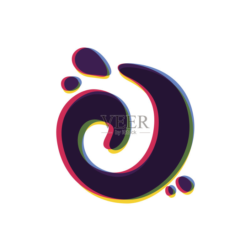 具有颜色偏移的字母J图标图标素材