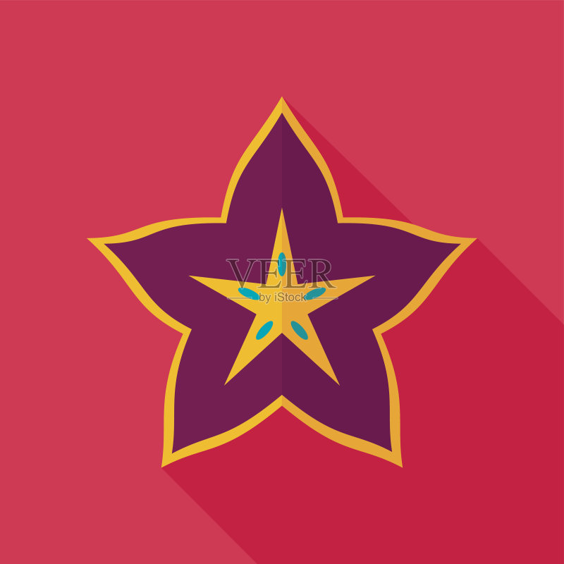杨桃图标。热带水果图标素材