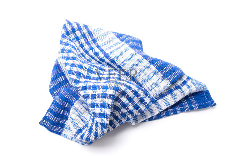 厨房毛巾。在白色背景上隔离正版图片素材