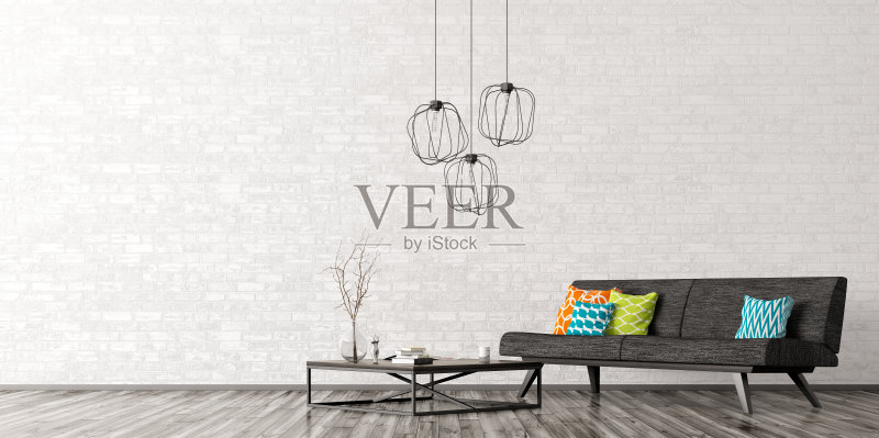 室内沙发和咖啡桌3d渲染正版图片素材