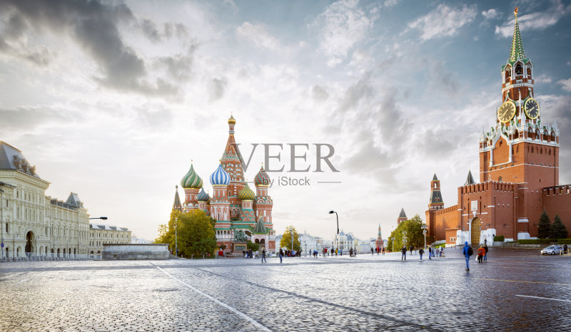 俄罗斯莫斯科红场全景图正版图片素材