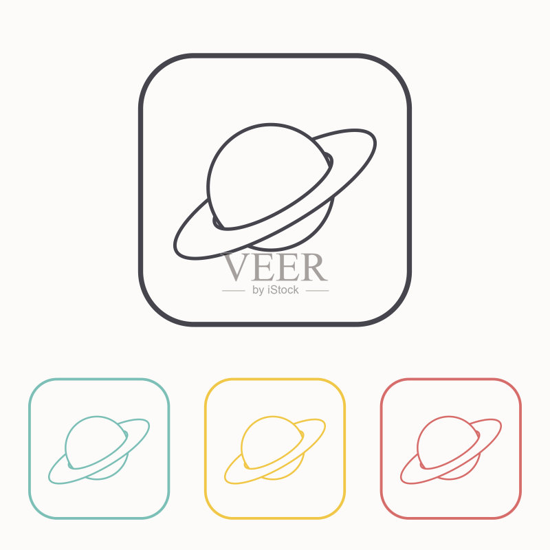 土星行星轮廓图标图标素材