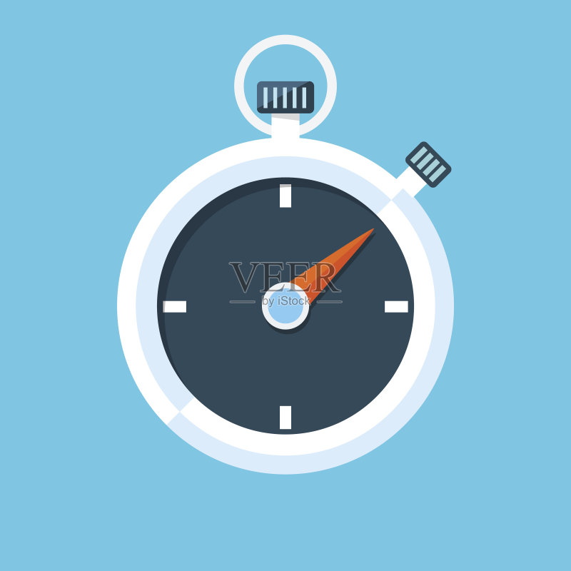 秒表矢量插图。正版元素素材