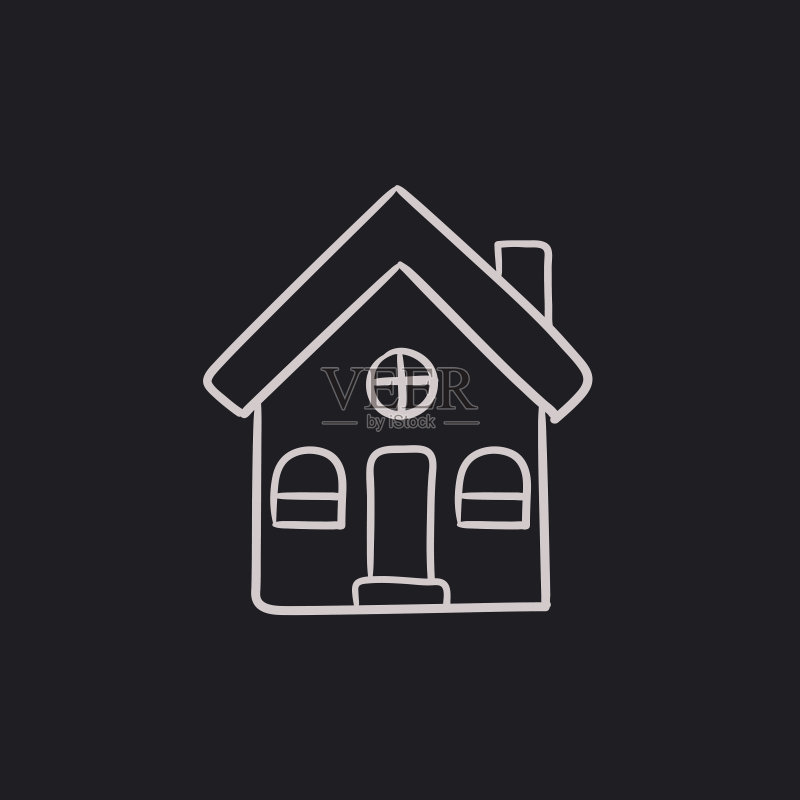 独立式住宅素描图标图标素材