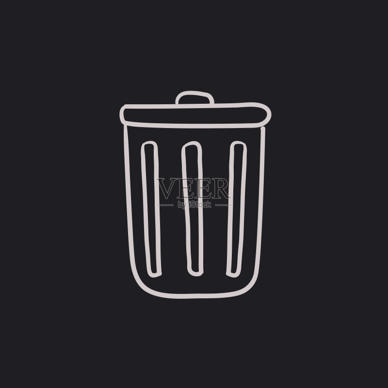 垃圾桶素描图标图标素材