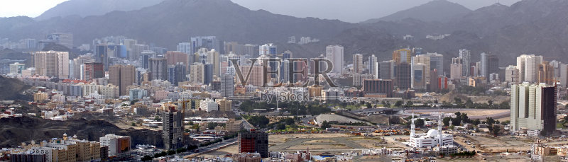 麦加现代区全景照片正版图片素材