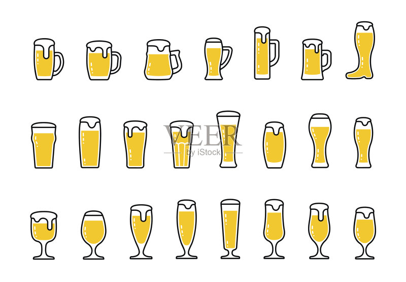 啤酒杯和啤酒图标图标素材