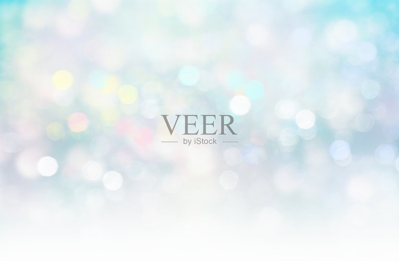 柔和模糊的灯光闪烁蓝色圣诞仙女背景。正版插画素材