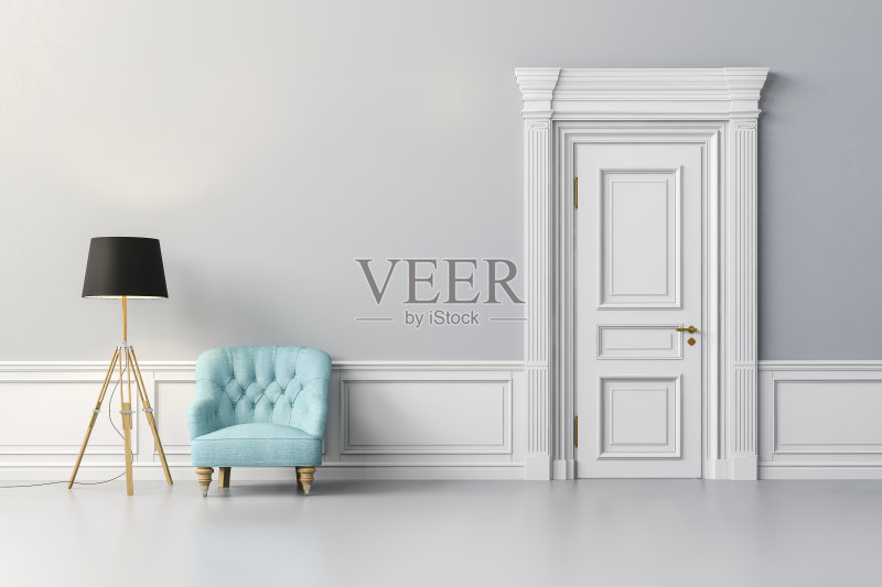 3d复古扶手椅室内渲染正版图片素材