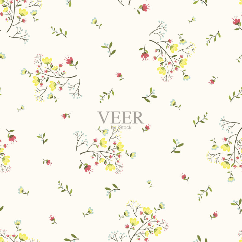 无缝花纹,复古背景正版插画素材