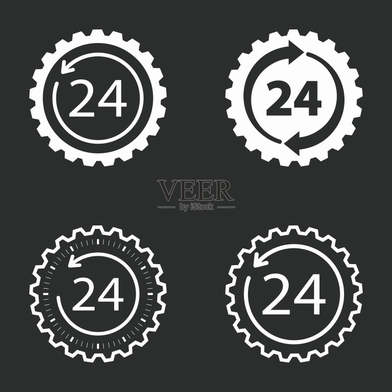 24小时服务 - 矢量图标图标素材
