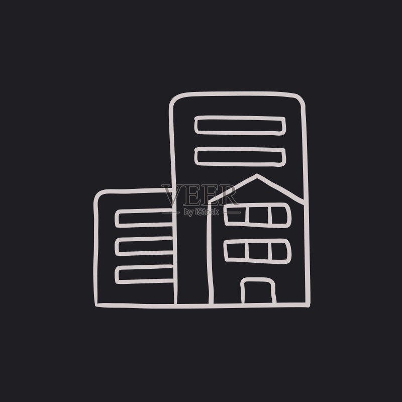 住宅楼素描图标图标素材