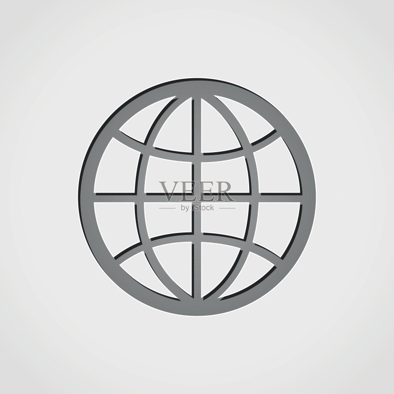 灰色地球图标图标素材