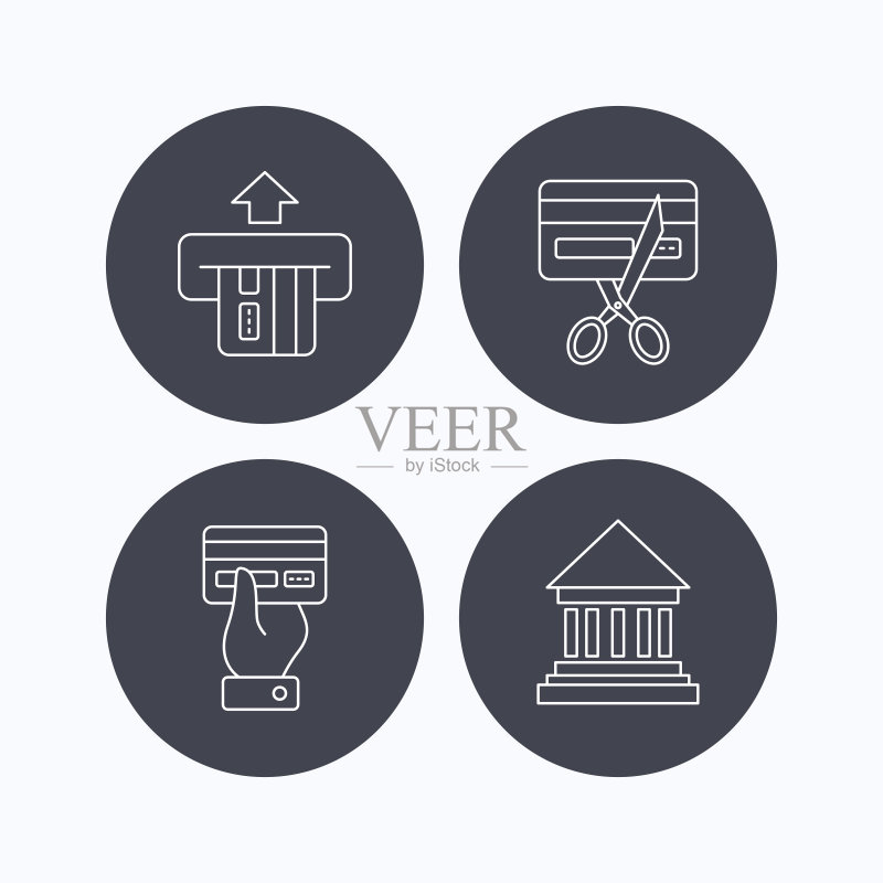 银行信用卡图标。银行标志图标素材