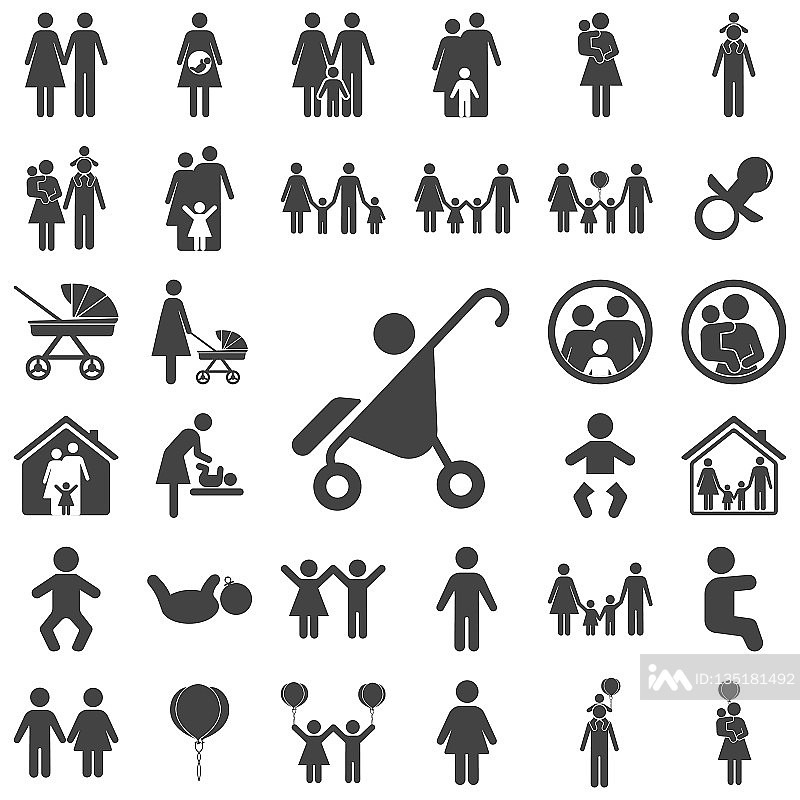 婴儿车图标图标素材