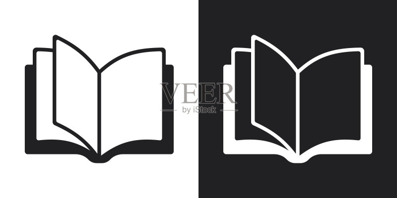 打开的书本图标,双色矢量图图标素材