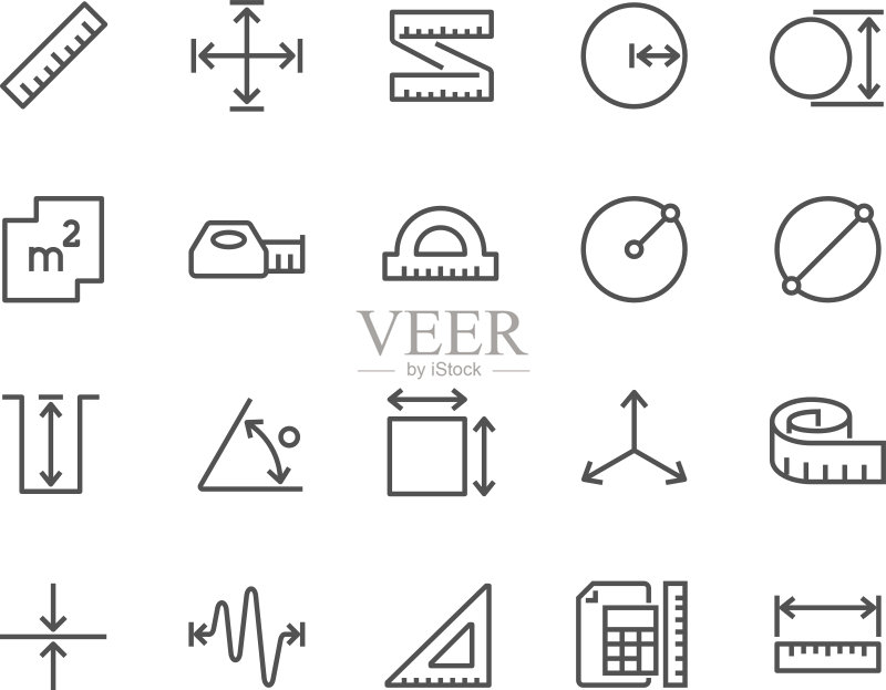 行测量图标正版元素素材