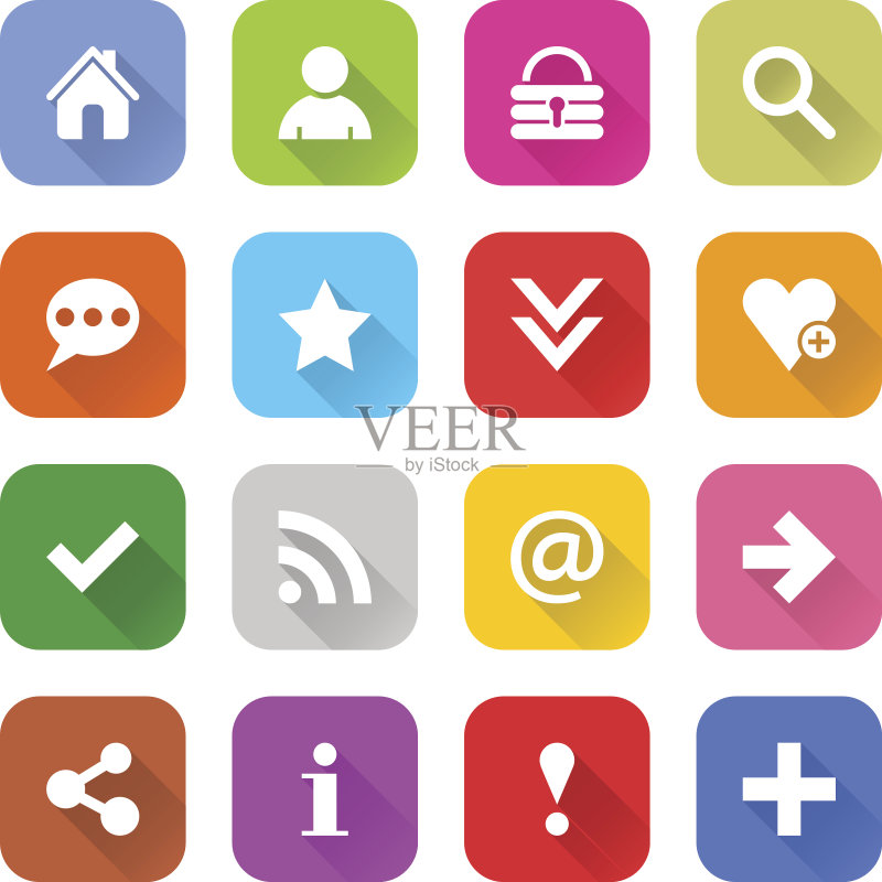 带基本标志的Web图标图标素材