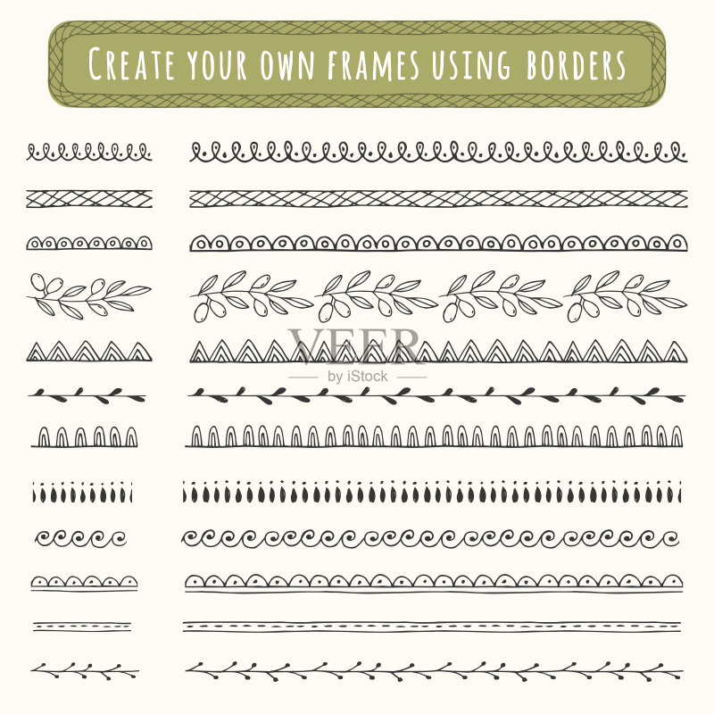 黑手画边界和分隔正版插画素材