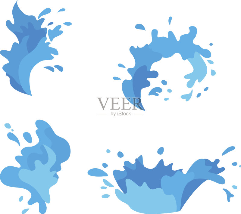 水飞溅向量集正版元素素材