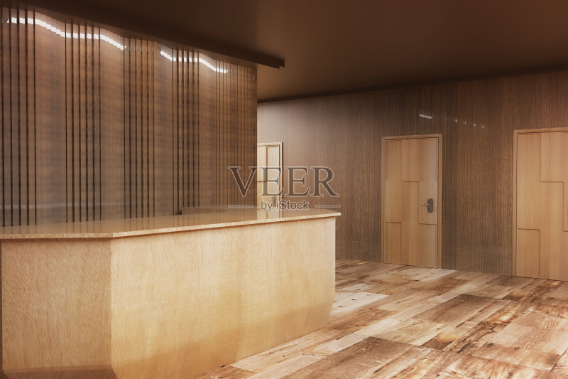 木质接待台侧正版图片素材