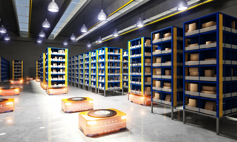 自动化的现代仓库正版图片素材