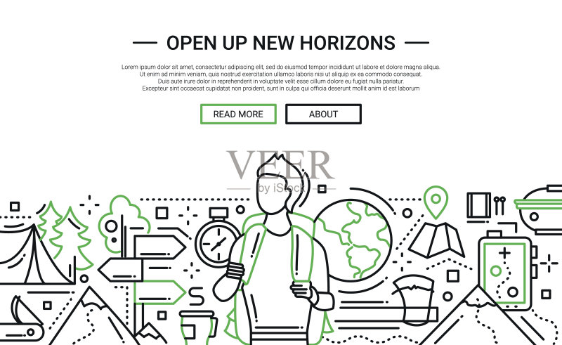 开拓新天地-设计网站横幅线正版模板素材