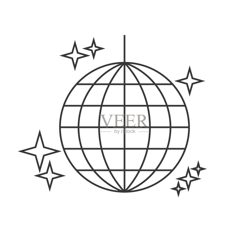 迪斯科舞厅线条图标图标素材