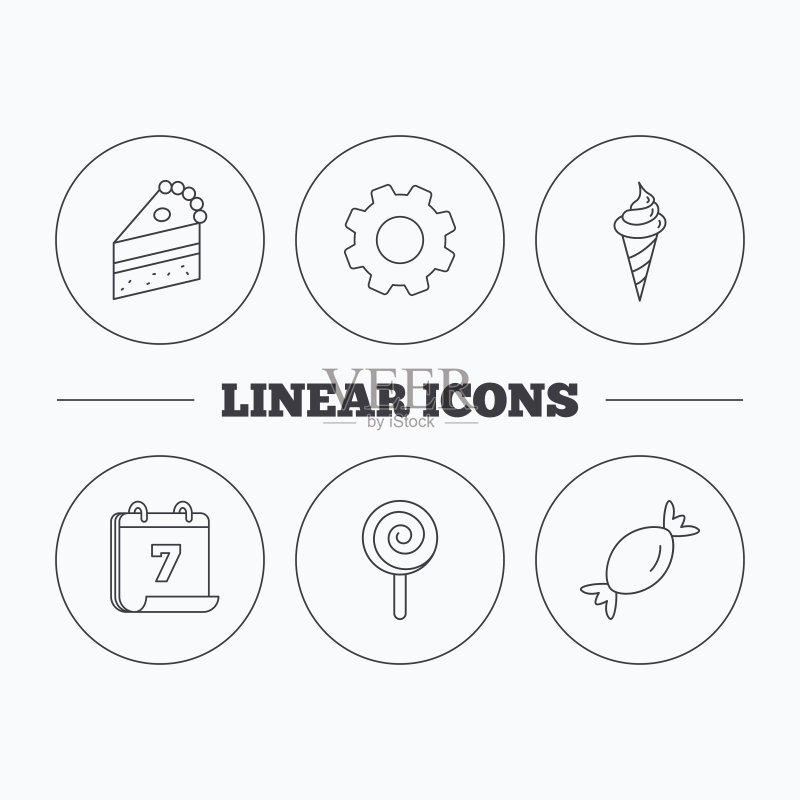 蛋糕、糖果和冰淇淋图标图标素材