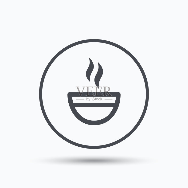 茶杯图标:热咖啡饮品标志图标素材