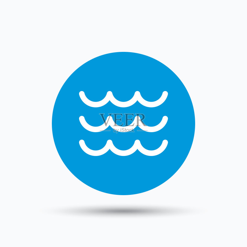 波浪图标,水流符号图标素材