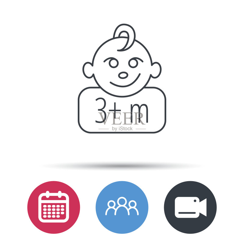 婴儿面部图标,新生儿标志图标素材