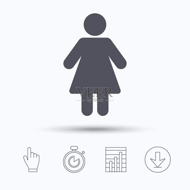 女人图标,女性人类标志图标素材