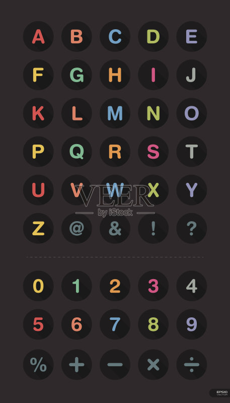 字体和数字图标集图标素材
