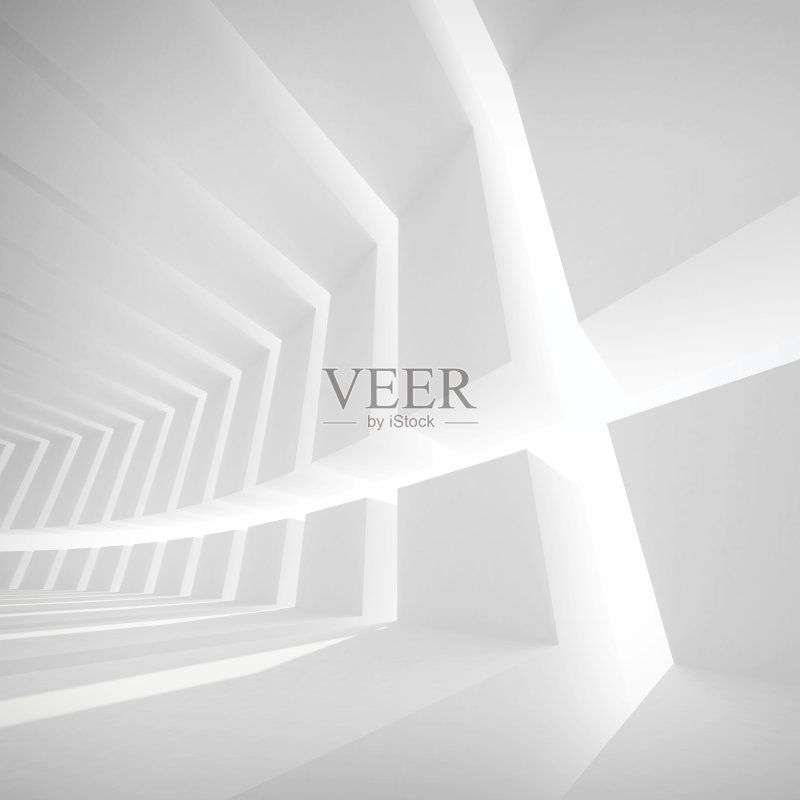 白色抽象空旷的未来主义走廊正版图片素材