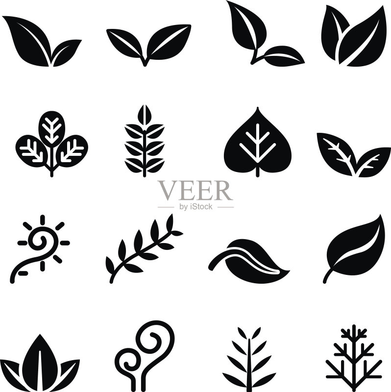树叶、植物、草本、植被图标集图标素材