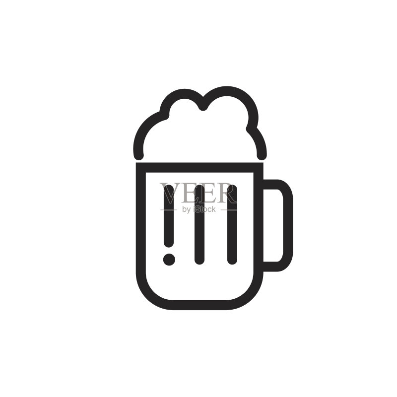 啤酒图标:细线设计,适用于网页和移动端图标素材