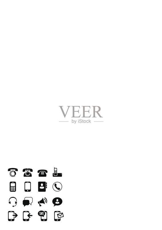 Web图标集:通信、呼叫、电话图标素材