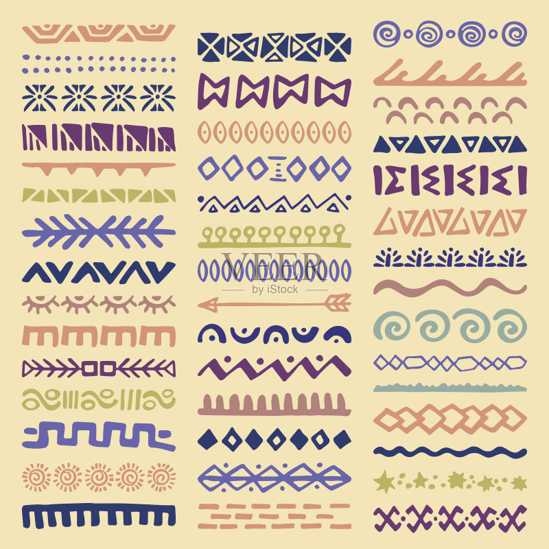 民族风格的边界收藏正版插画素材