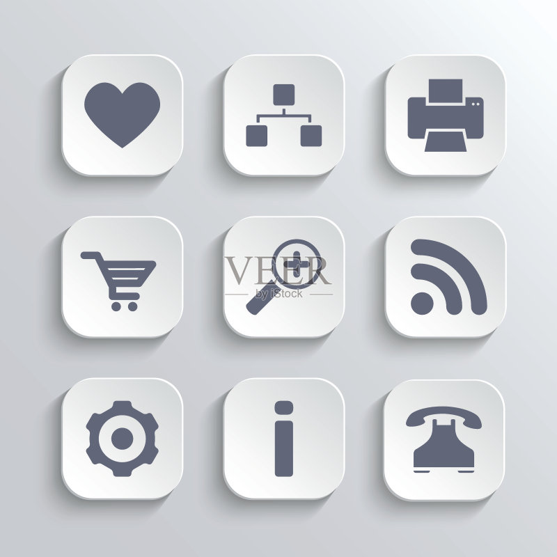 白色App按钮Web图标矢量素材图标素材