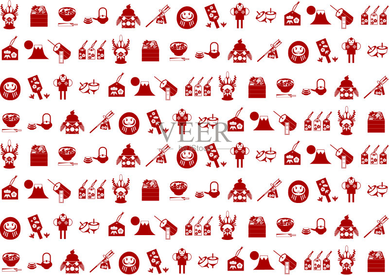 日本文化阐释正版插画素材