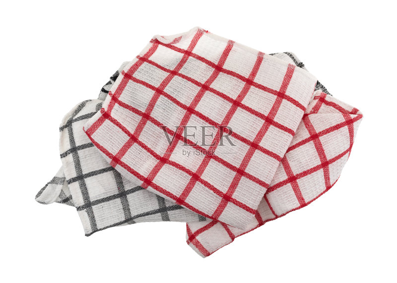 抹布堆在白色的背景上正版图片素材